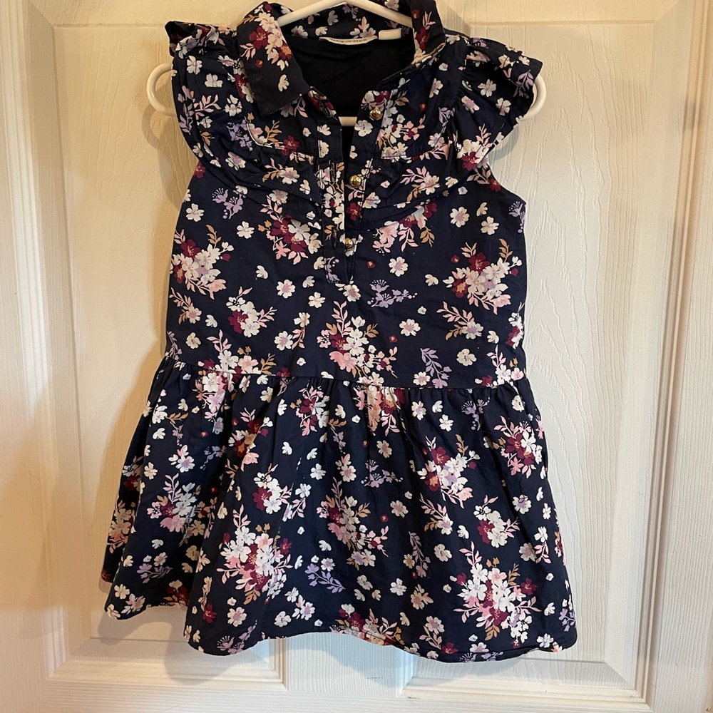 Janie and Jack Floral Navy Dress - Size 2T - like new - worn 3 times.